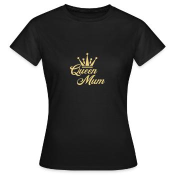 queen mum - Women's T-Shirt - black - Front - AI Model Female 172 dark (172cm)