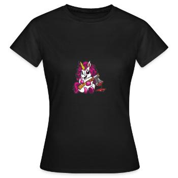Kawaii Pastel Goth Meurtre Licorne - T-shirt Femme - noir - Devant - AI Model Female 172 dark (172cm)