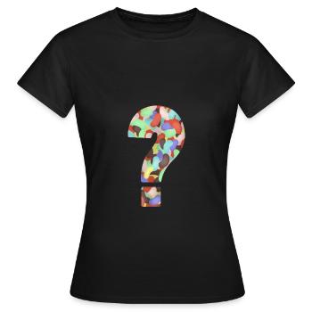 Bonbons point d'interrogation - T-shirt Femme - noir - Devant - AI Model Female 172 dark (172cm)