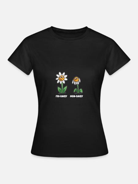 Leben eines Gänseblümchen Mon-Daisy Fri-Daisy - Dame-T-shirt - sort
