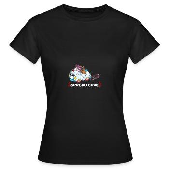 Spread Love - Women's T-Shirt - black - Front - AI Model Female 172 dark (172cm)