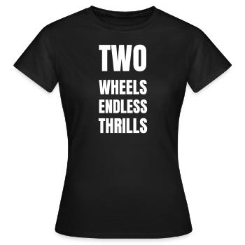 Deux roues, des sensations sans fin - T-shirt Femme - noir - Devant - AI Model Female 172 dark (172cm)