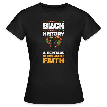 L’histoire des Noirs Un héritage d... - T-shirt Femme - noir - Devant - AI Model Female 172 dark (172cm)