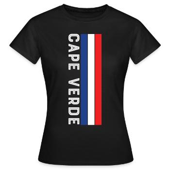 kap verde Landesfarbe in Streifen - Frauen T-Shirt - Schwarz - Vorne - AI Model Female 172 dark (172cm)