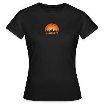 Vintage Kamloops Canada Fan rétro Cool coucher de soleil - T-shirt Femme - noir - Devant - AI Model Female 172 dark (172cm)