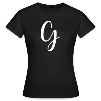 Calligraphy, initial G - Women's T-Shirt - black - Front - AI Model Female 172 dark (172cm)