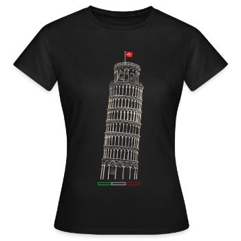 Tour penchée de Pise - T-shirt Femme - noir - Devant - AI Model Female 172 dark (172cm)
