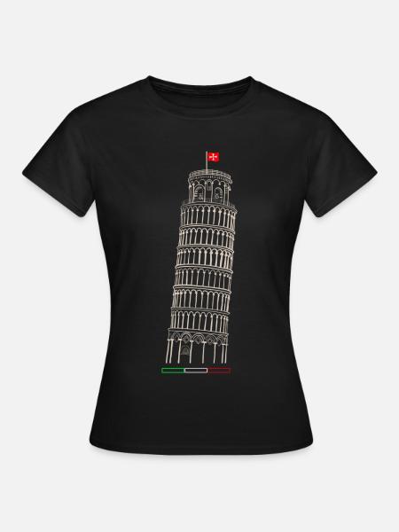 Schiefe Turm von Pisa - Frauen T-Shirt - Schwarz