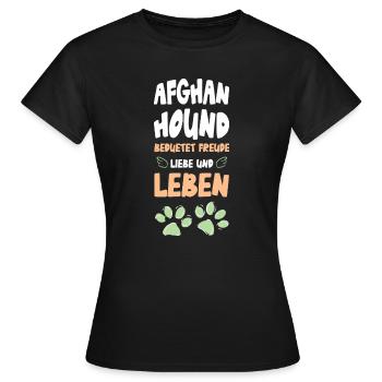 Hundeliebe Lebensfreude Print - Frauen T-Shirt - Schwarz - Vorne - AI Model Female 172 dark (172cm)