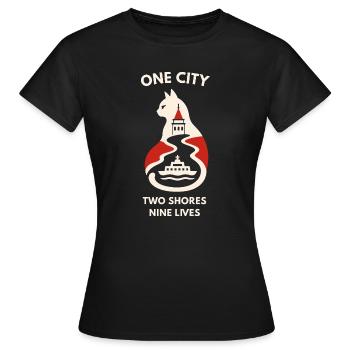 Excursion côtière du phare de Cat - T-shirt Femme - noir - Devant - AI Model Female 172 dark (172cm)