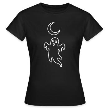 Moonlight Ghost Line Art - Women's T-Shirt - black - Front - AI Model Female 172 dark (172cm)