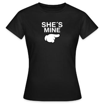 She´s Mine (Comic Hand) - T-shirt Femme - noir - Devant - AI Model Female 172 dark (172cm)