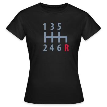 gangschaltung - Frauen T-Shirt - Schwarz - Vorne - AI Model Female 172 dark (172cm)