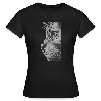 Cat's face - Women's T-Shirt - black - Front - AI Model Female 172 dark (172cm)