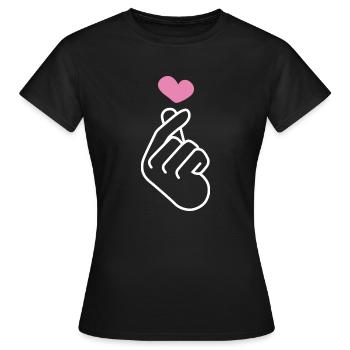 K Pop Finger Korean Pop K-Pop Snap Musik Geschenk - Frauen T-Shirt - Schwarz - Vorne - AI Model Female 172 dark (172cm)