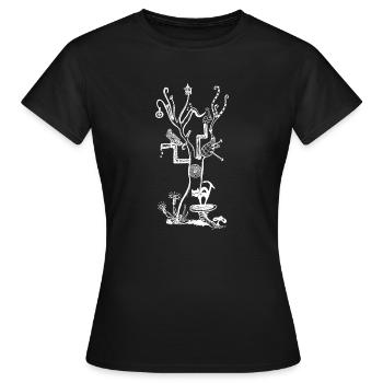 psytree blanc - T-shirt Femme - noir - Devant - AI Model Female 172 dark (172cm)