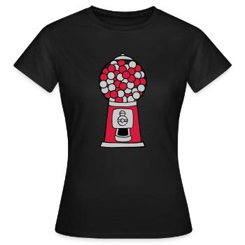Kaugummi Spender Automat - Frauen T-Shirt - Schwarz - Vorne - AI Model Female 172 dark (172cm)