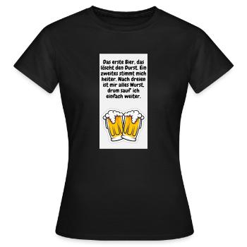 Bier Aufdruck - Frauen T-Shirt - Schwarz - Vorne - AI Model Female 172 dark (172cm)