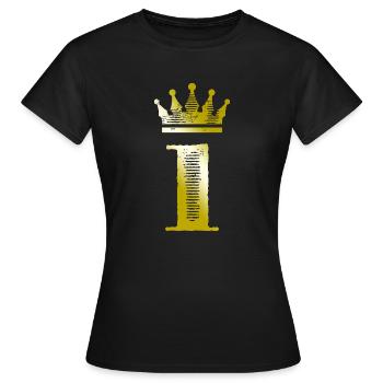1 chiffre couronne or - T-shirt Femme - noir - Devant - AI Model Female 172 dark (172cm)