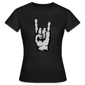 Signal de la main Heavy Metal Logo - T-shirt Femme - noir - Devant - AI Model Female 172 dark (172cm)