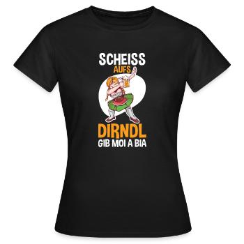 Trachten Dirndl München - Frauen T-Shirt - Schwarz - Vorne - AI Model Female 172 dark (172cm)