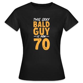 Bald Head Baldness Beard Bald Head - Women's T-Shirt - black - Front - AI Model Female 172 dark (172cm)