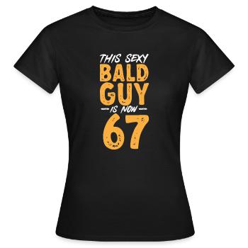 Bald Head Baldness Beard Bald Head - Women's T-Shirt - black - Front - AI Model Female 172 dark (172cm)