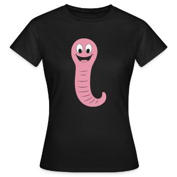 ver de terre - T-shirt Femme - noir - Devant - AI Model Female 172 dark (172cm)