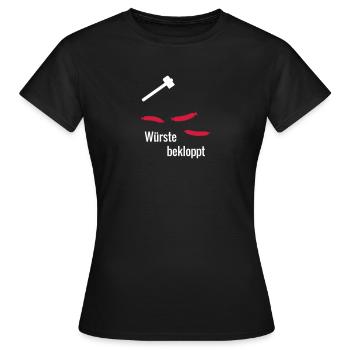 Wuerste bekloppt - Frauen T-Shirt - Schwarz - Vorne - AI Model Female 172 dark (172cm)