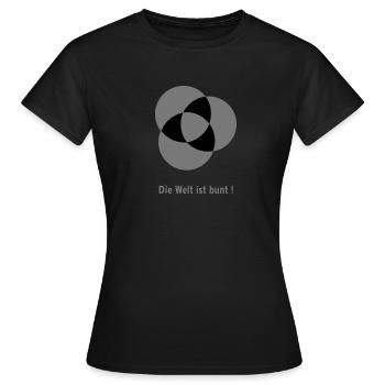Die Welt ist bunt - Frauen T-Shirt - Schwarz - Vorne - AI Model Female 172 dark (172cm)