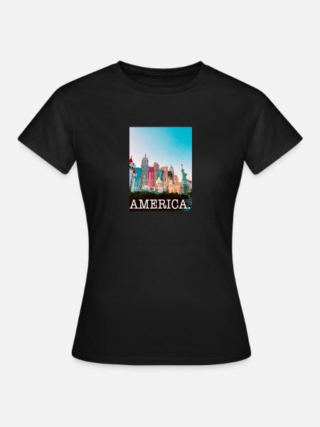 AMERICA - Frauen T-Shirt - Schwarz