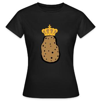 roi de la couronne koenigin princesse prince souverain k - T-shirt Femme - noir - Devant - AI Model Female 172 dark (172cm)
