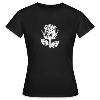 Florales dekoratives romantisches Rosendesign - Frauen T-Shirt - Schwarz - Vorne - AI Model Female 172 dark (172cm)