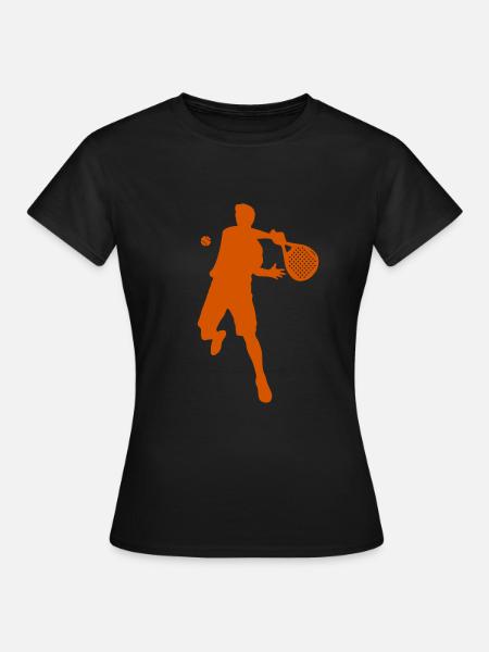 Padelspieler Silouhette - Frauen T-Shirt - Schwarz