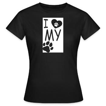 J’aime mon chien - T-shirt Femme - noir - Devant - AI Model Female 172 dark (172cm)