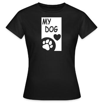 J’aime mon chien - T-shirt Femme - noir - Devant - AI Model Female 172 dark (172cm)