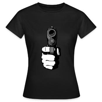 gun - i shoot you - Frauen T-Shirt - Schwarz - Vorne - AI Model Female 172 dark (172cm)