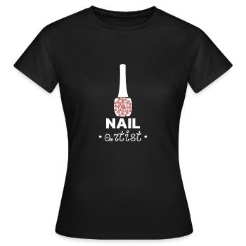 Nail Artist Styliste d'ongles Designer d'ongles Beauté - T-shirt Femme - noir - Devant - AI Model Female 172 dark (172cm)