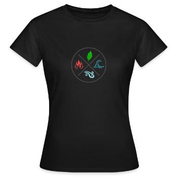 Les 4 éléments - T-shirt Femme - noir - Devant - AI Model Female 172 dark (172cm)