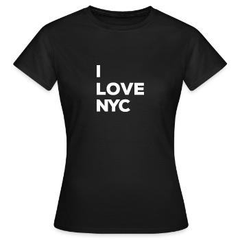 I Love Series: I L NYC wht print, noframe - Frauen T-Shirt - Schwarz - Vorne - AI Model Female 172 dark (172cm)