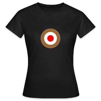 Hamburg Braun Weiss Rot Mod Target DigitalDirekt - Frauen T-Shirt - Schwarz - Vorne - AI Model Female 172 dark (172cm)