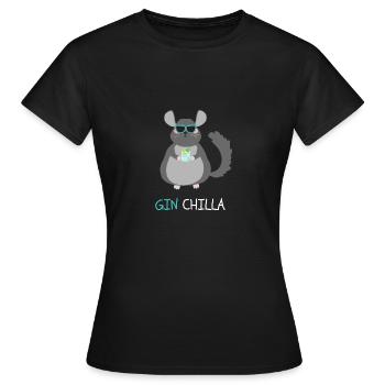 Gin Chilla Gin Spruch Geschenkidee Gin Tee Tonic - T-shirt Femme - noir - Devant - AI Model Female 172 dark (172cm)
