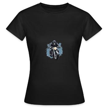 Moto Motard Gorilla - T-shirt Femme - noir - Devant - AI Model Female 172 dark (172cm)