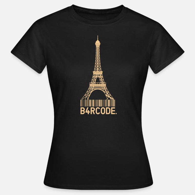 B4RCODE. Paris - T-shirt Femme - noir