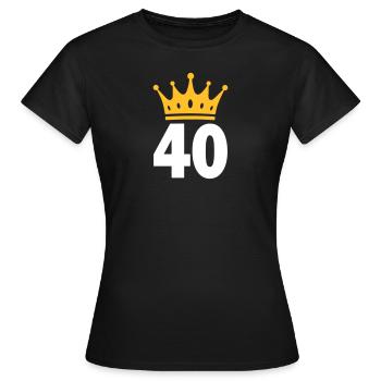 40 couronnes 40 ans 40 ans - T-shirt Femme - noir - Devant - AI Model Female 172 dark (172cm)