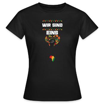 Wir sind eins - Frauen T-Shirt - Schwarz - Vorne - AI Model Female 172 dark (172cm)