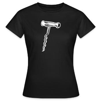 Vin tire-bouchon - T-shirt Femme - noir - Devant - AI Model Female 172 dark (172cm)