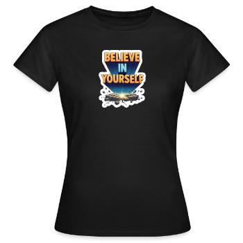 Believe In Yourself Power Burst - Women's T-Shirt - black - Front - AI Model Female 172 dark (172cm)
