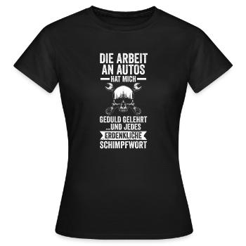 KFZ Mechaniker Automechaniker Schrauber - Frauen T-Shirt - Schwarz - Vorne - AI Model Female 172 dark (172cm)