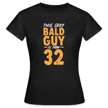Bald Head Baldness Beard Bald Head - Women's T-Shirt - black - Front - AI Model Female 172 dark (172cm)